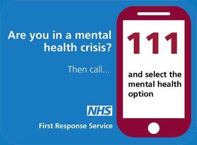 Are you in a mental health crisis? Then call 111 and select the mental health option. 